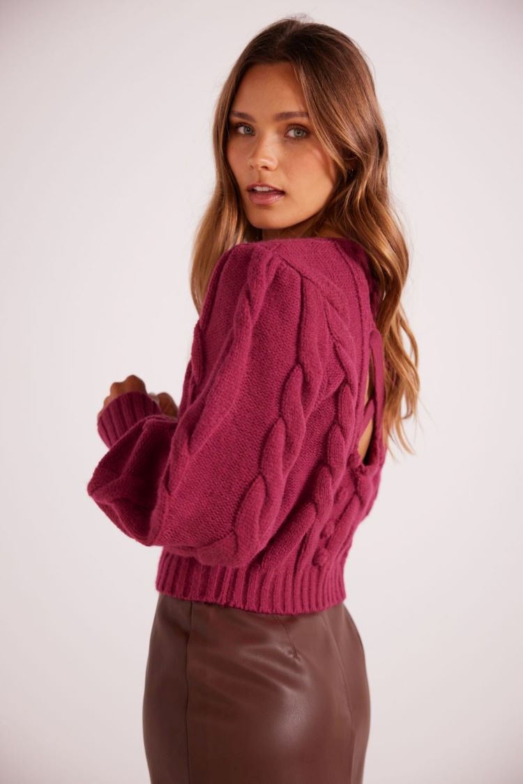 Mink Pink Style: MG2303805 Amina Bobble Sweater side view