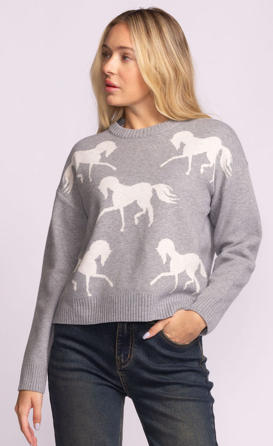 Meadow Horse Print Sweater