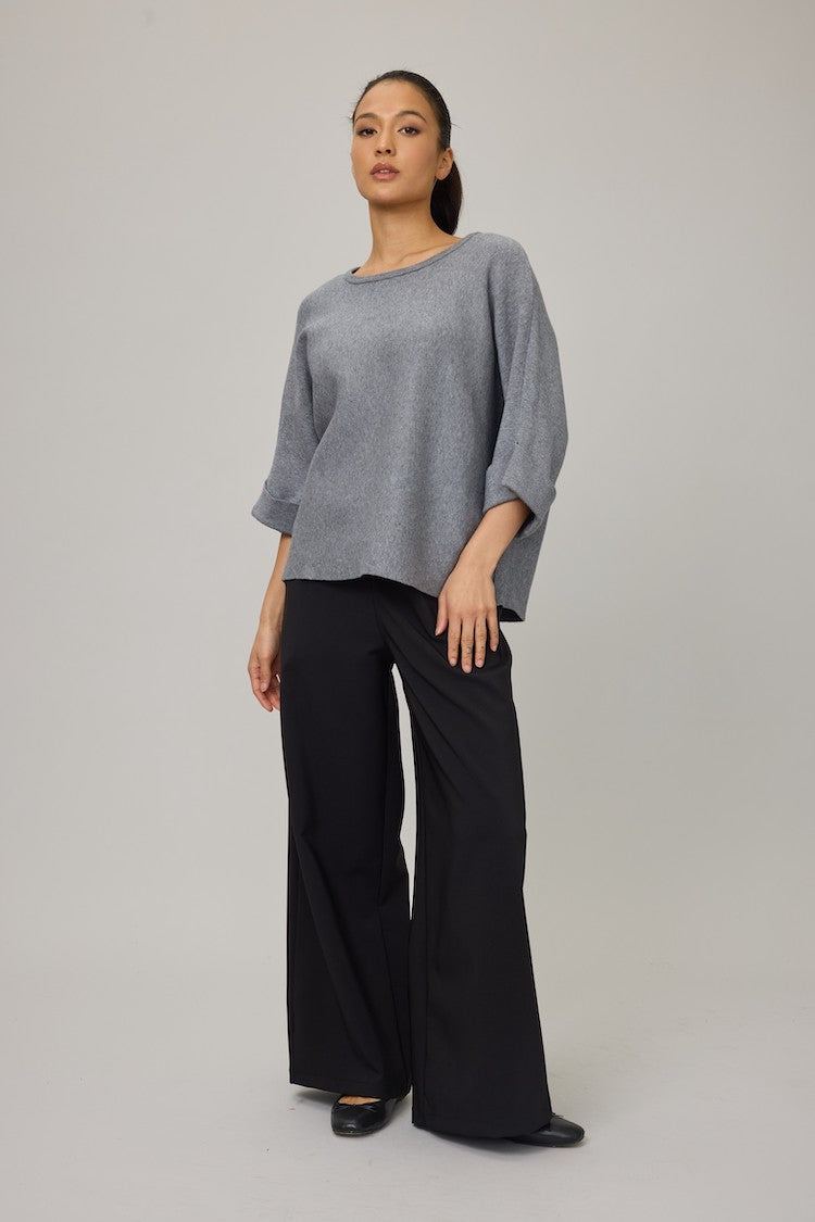 Knit Sweater With Folded Sleeves