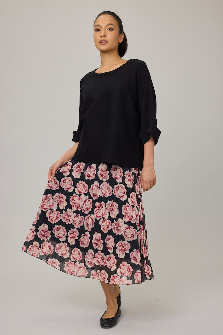 Knit Sweater With Folded Sleeves