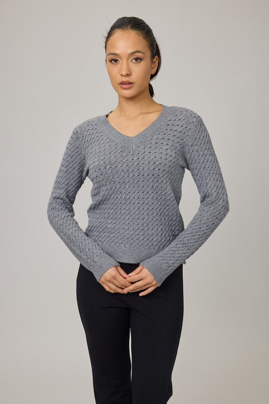 V-Neck Chain Knitted Sweater