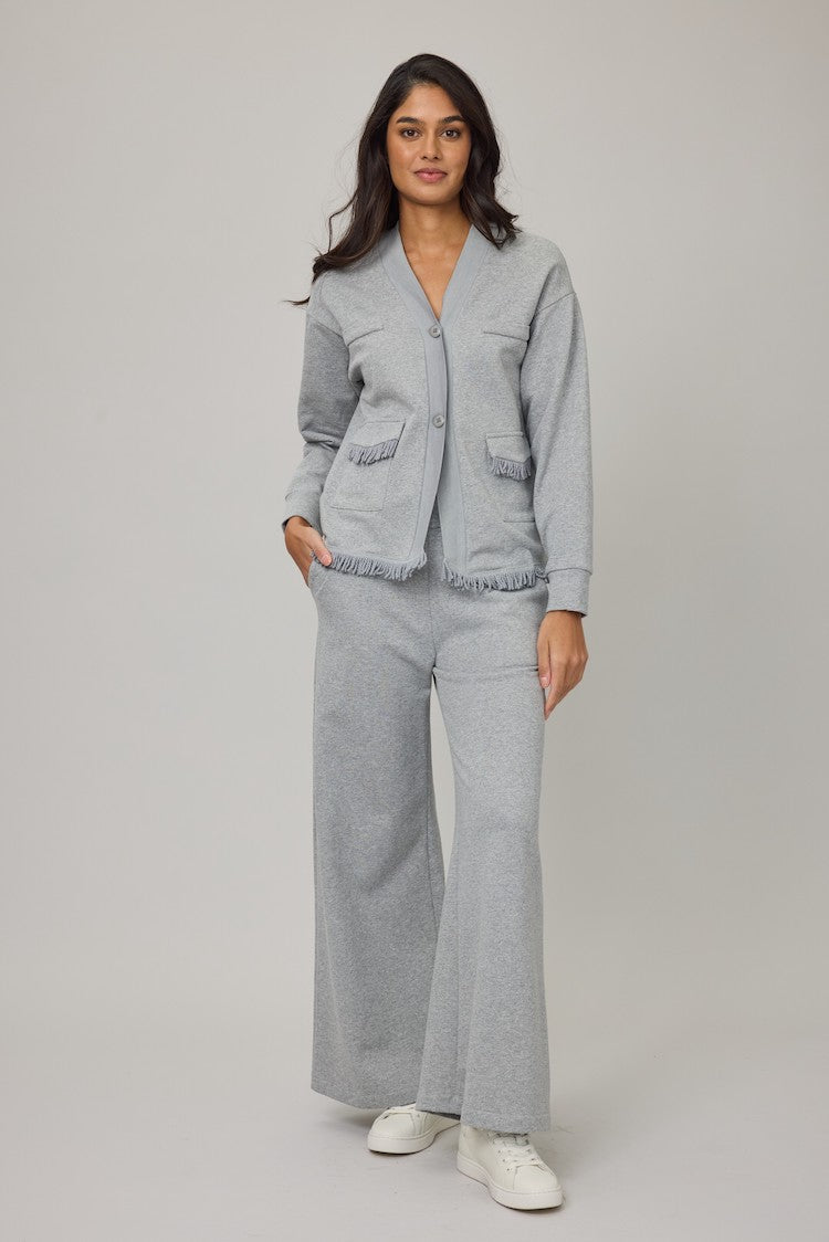 Wide Leg Terry Cotton Pull On Lounge Pant