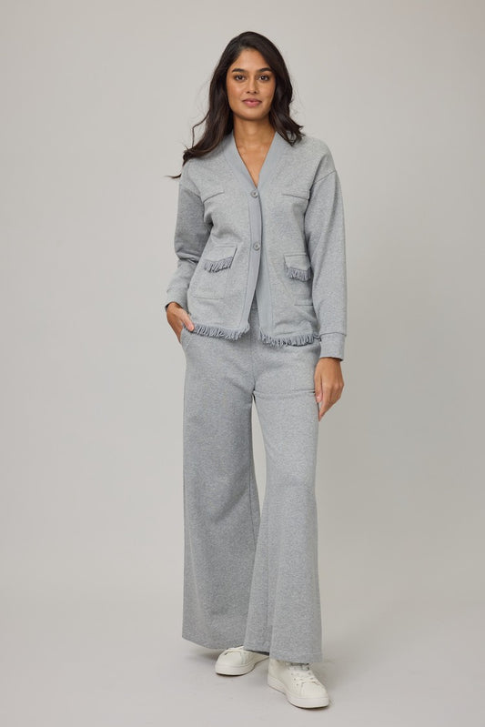 Wide Leg Terry Cotton Pull On Lounge Pant