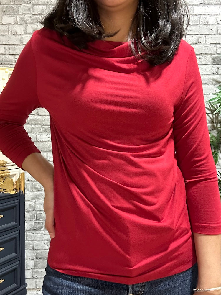 3/4 Sleeve Boatneck Top