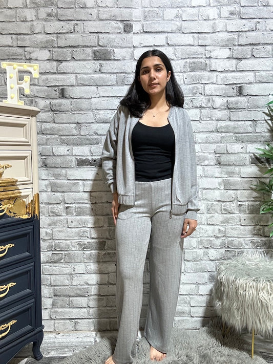 Wide Leg Pinstripe Lounge Pants