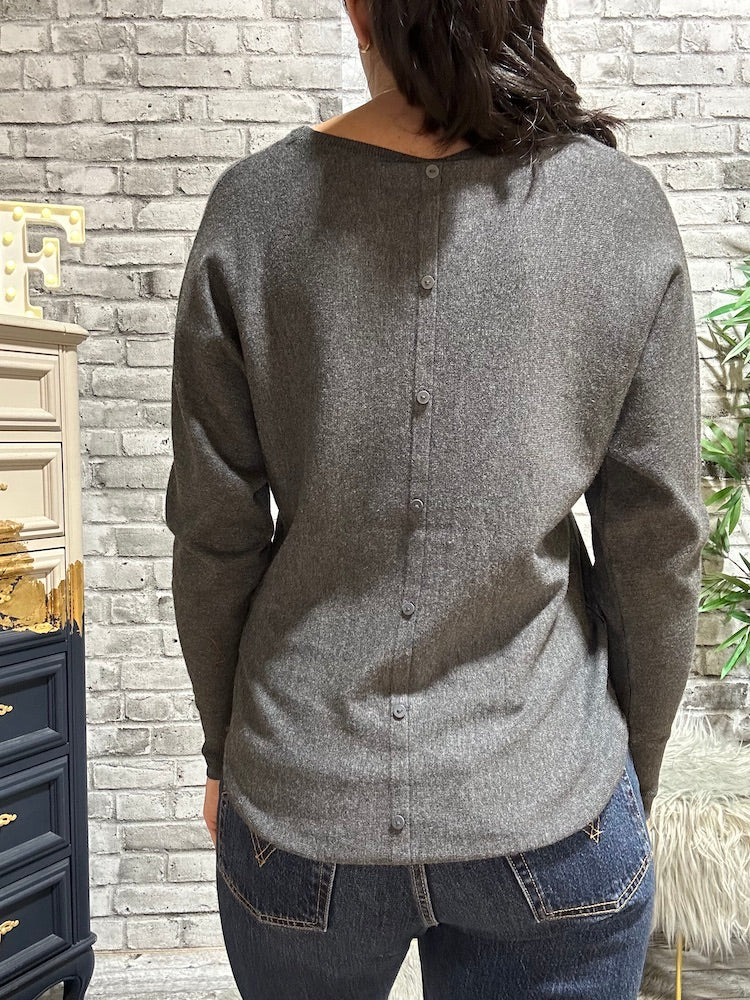 Button Back Long Sleeve Sweater