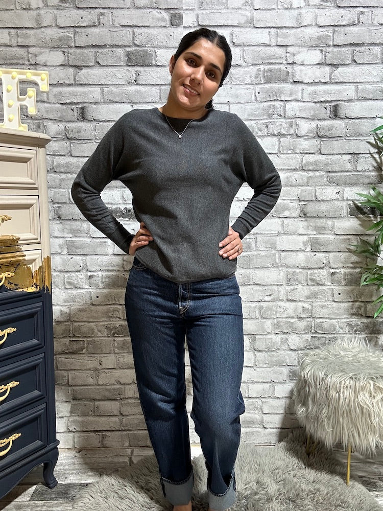 Button Back Long Sleeve Sweater