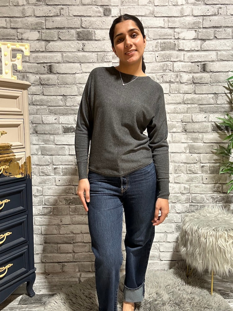 Button Back Long Sleeve Sweater