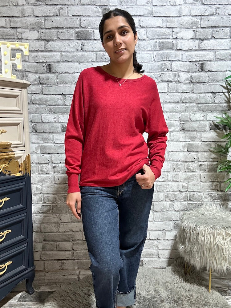 Button Back Long Sleeve Sweater