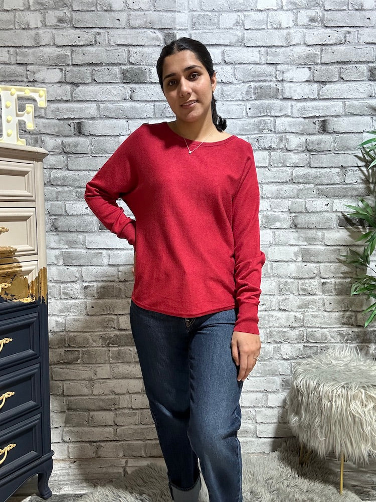 Button Back Long Sleeve Sweater