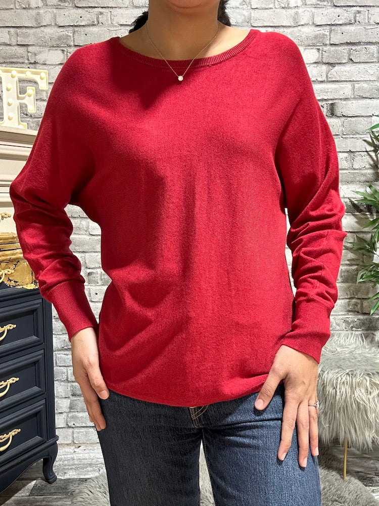 Button Back Long Sleeve Sweater