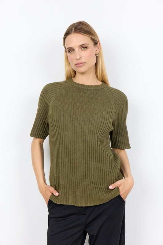 Ribbed Short Sleeve Pullover