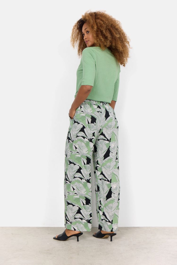 Feather Print Wide Leg