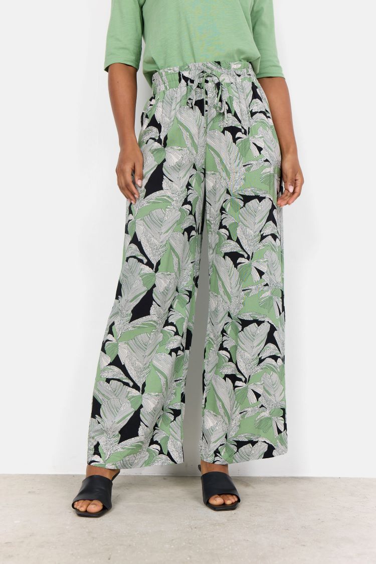 Feather Print Wide Leg