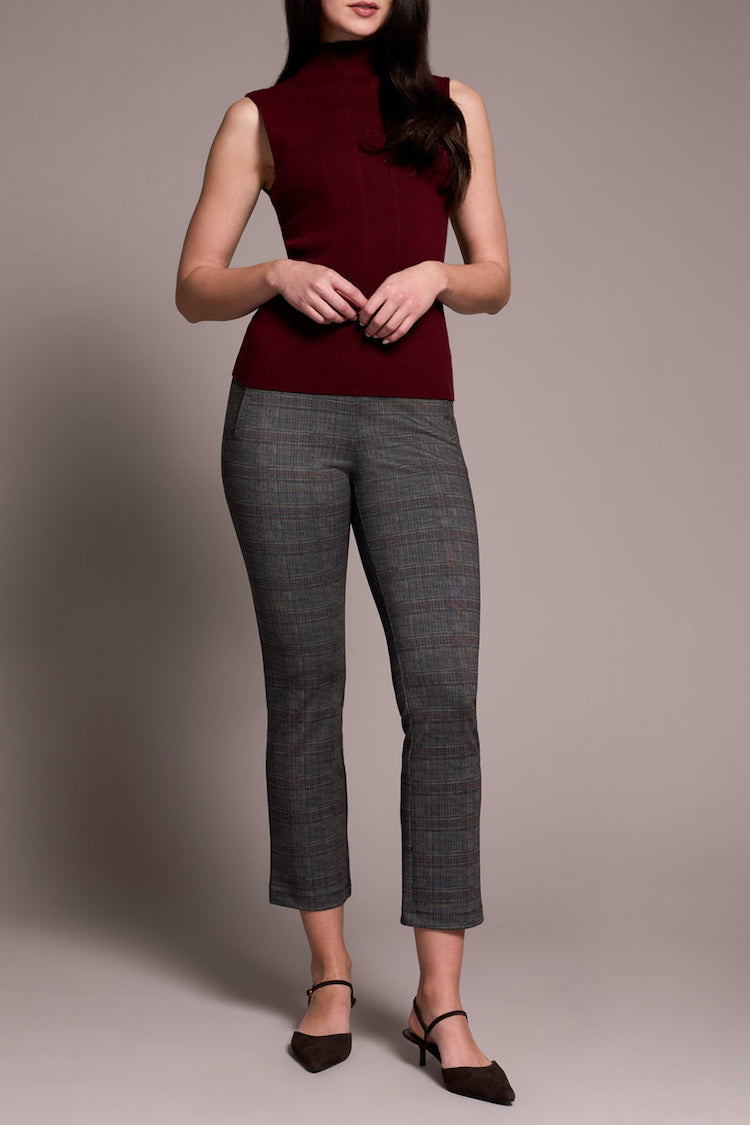 Textured Sleeveless Mock Neck Top