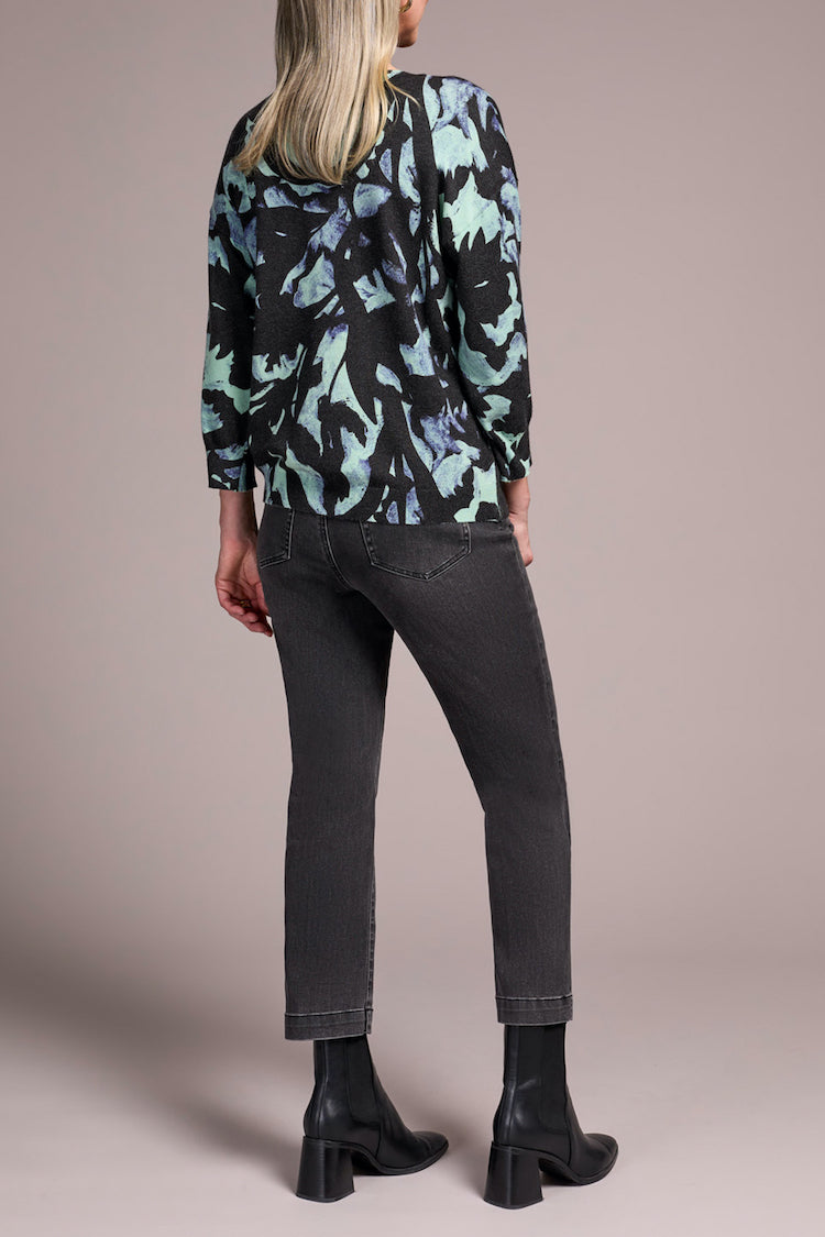 3/4 Sleeve Crew Neck Sweater