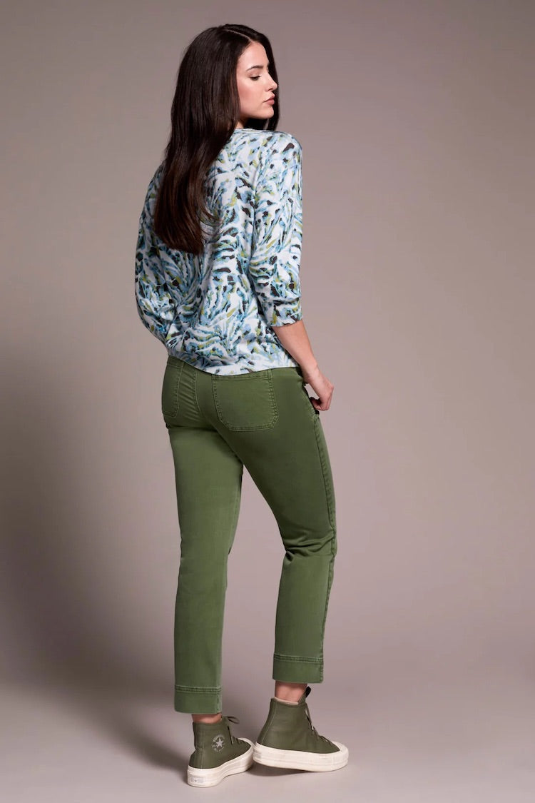 3/4 Sleeve Crew Neck Sweater