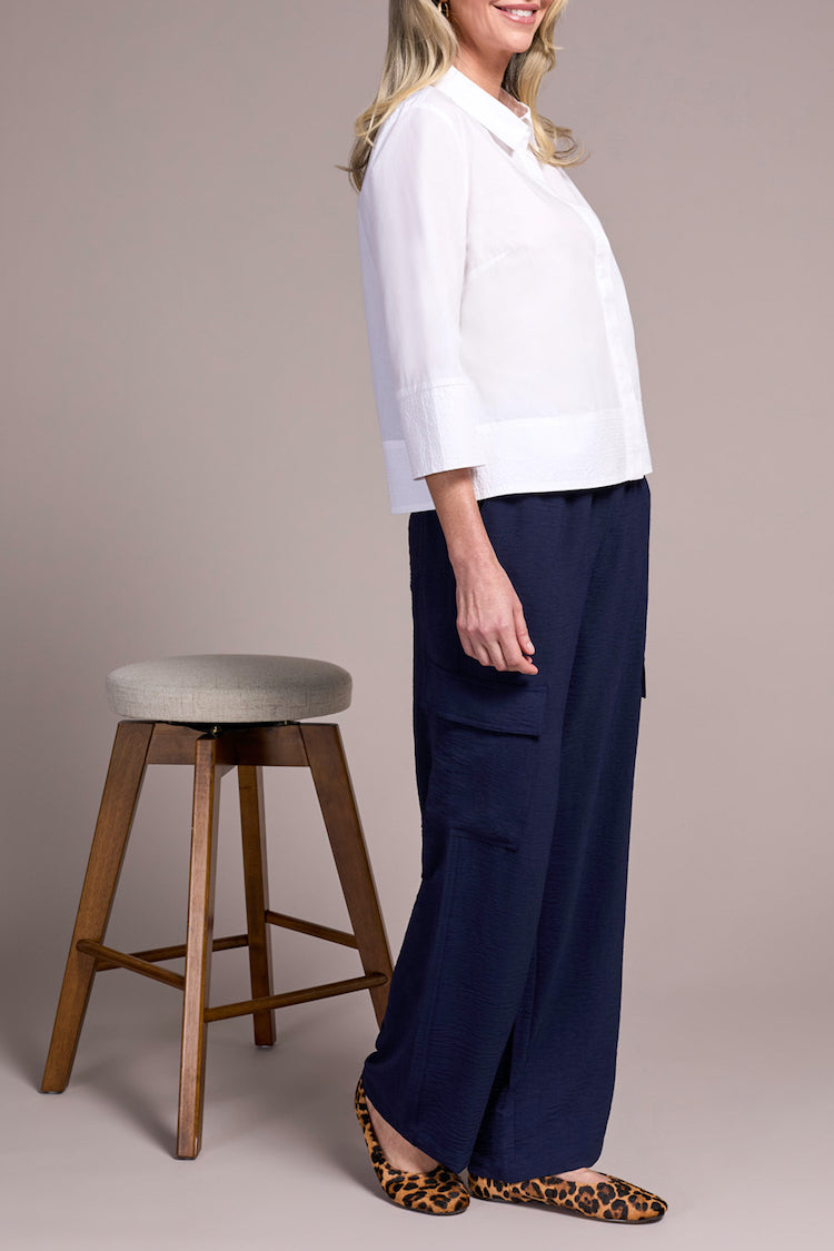 3/4 Sleeve Button Front Shirt