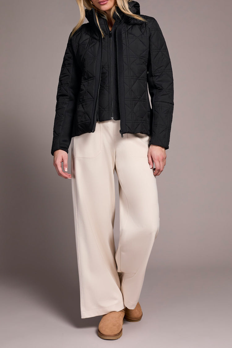 Zip Front Removable Hooded Puffer Jacket