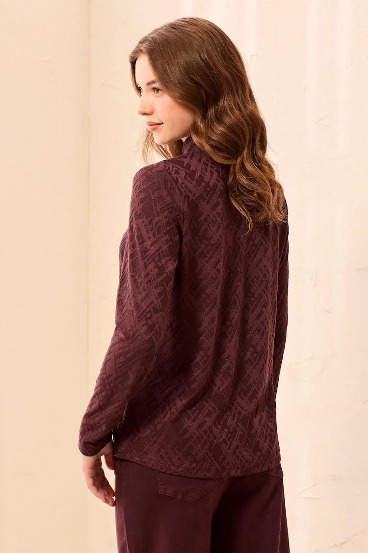 Tribal Textured Long Sleeve Top