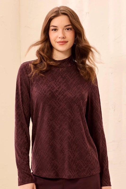 Tribal Textured Long Sleeve Top