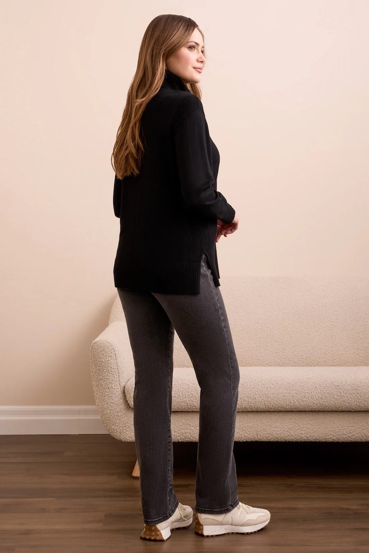 Drop Shoulder Turtle Neck Sweater