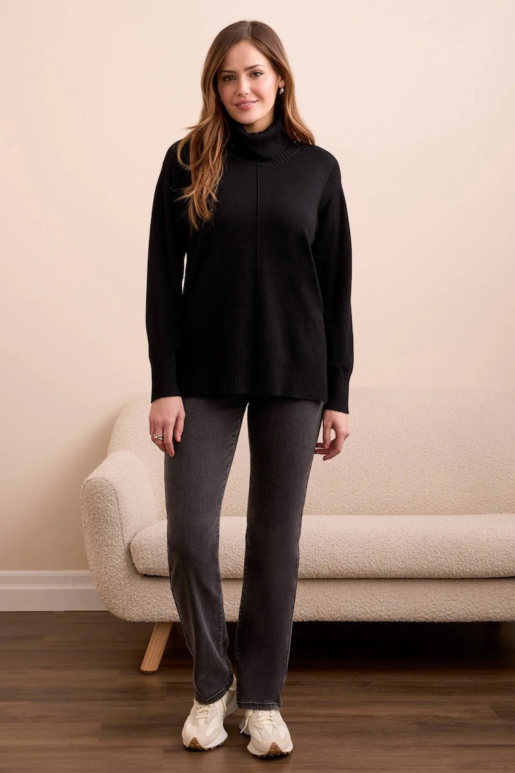 Drop Shoulder Turtle Neck Sweater