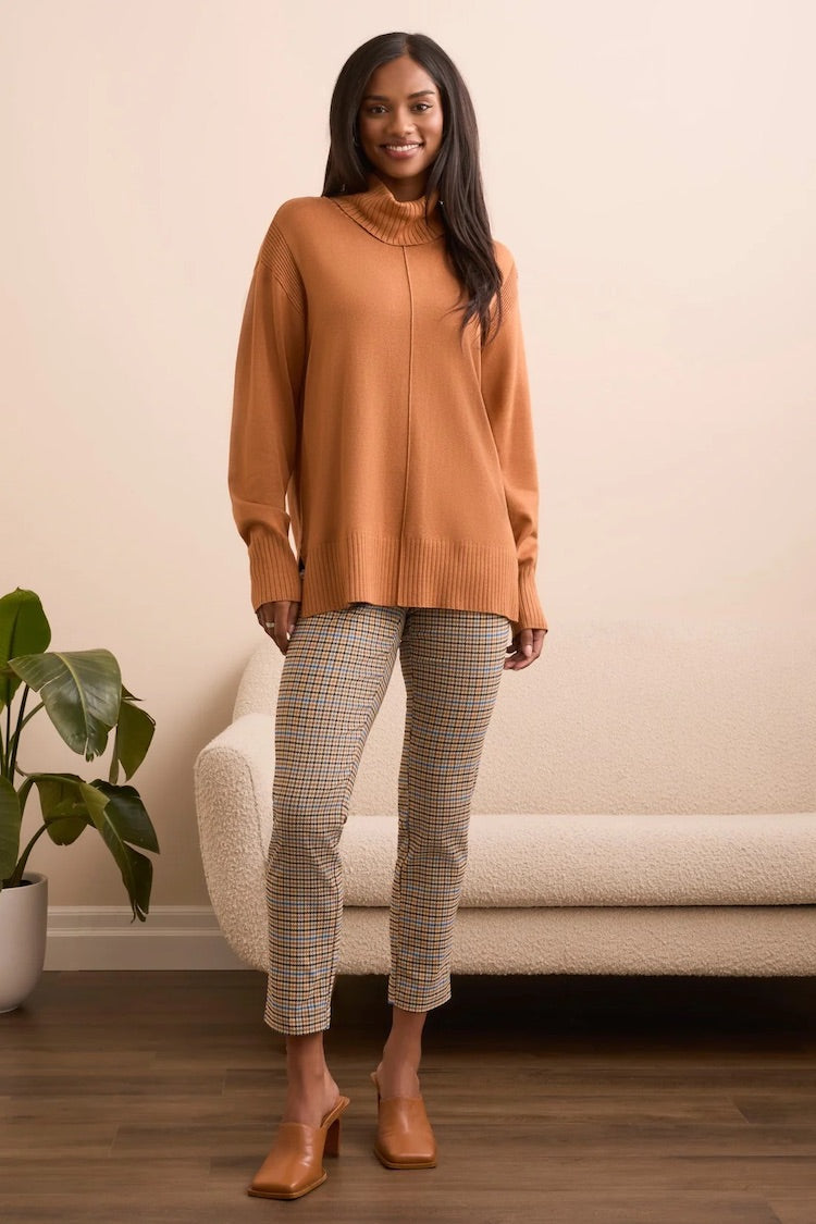 Drop Shoulder Turtle Neck Sweater