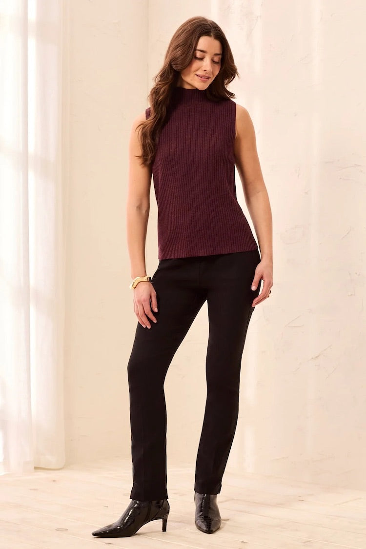 Tribal Ribbed Funnel Neck Tank