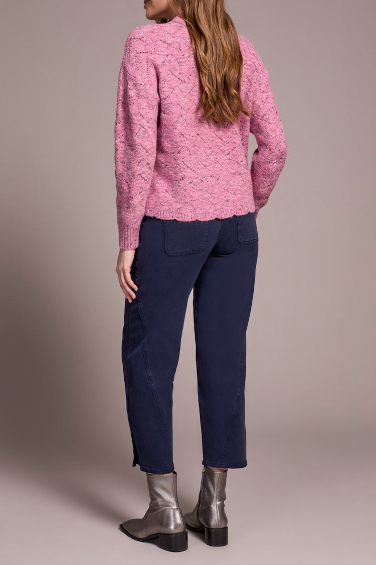 Puff Mock Neck Long Sleeve Sweater