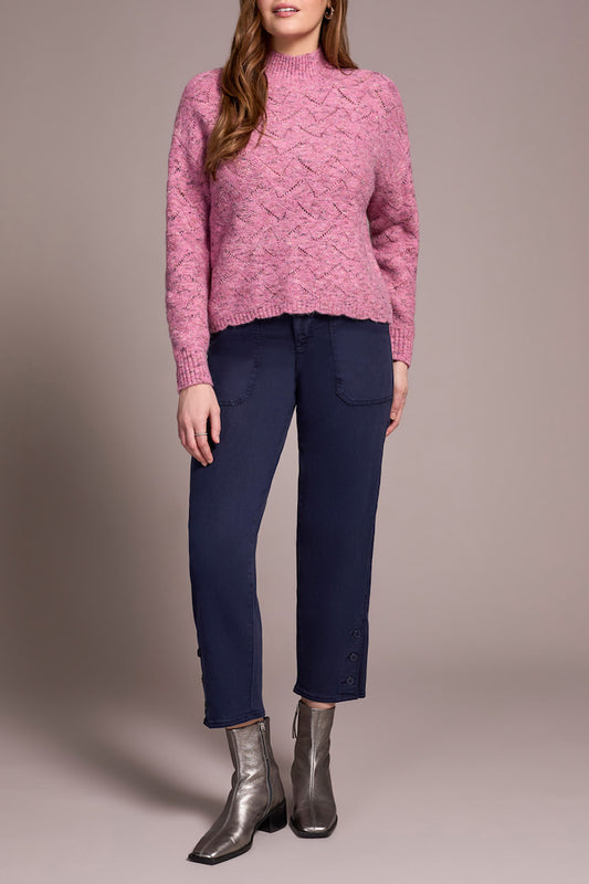 Puff Mock Neck Long Sleeve Sweater