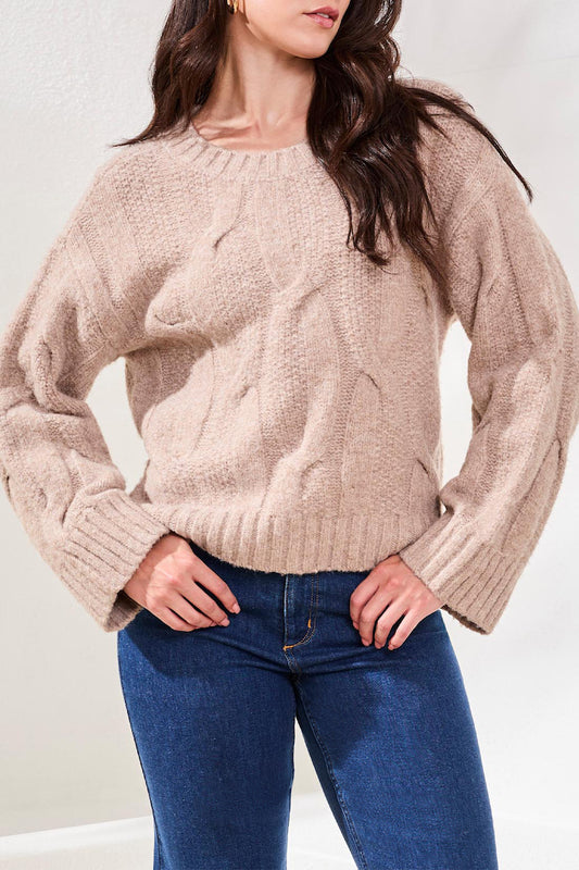 Loose Fit Cable Knit Sweater