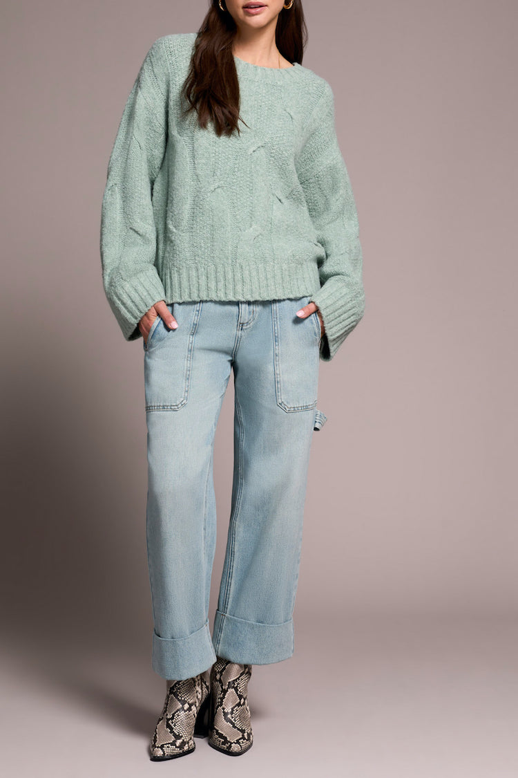 Loose Fit Cable Knit Sweater