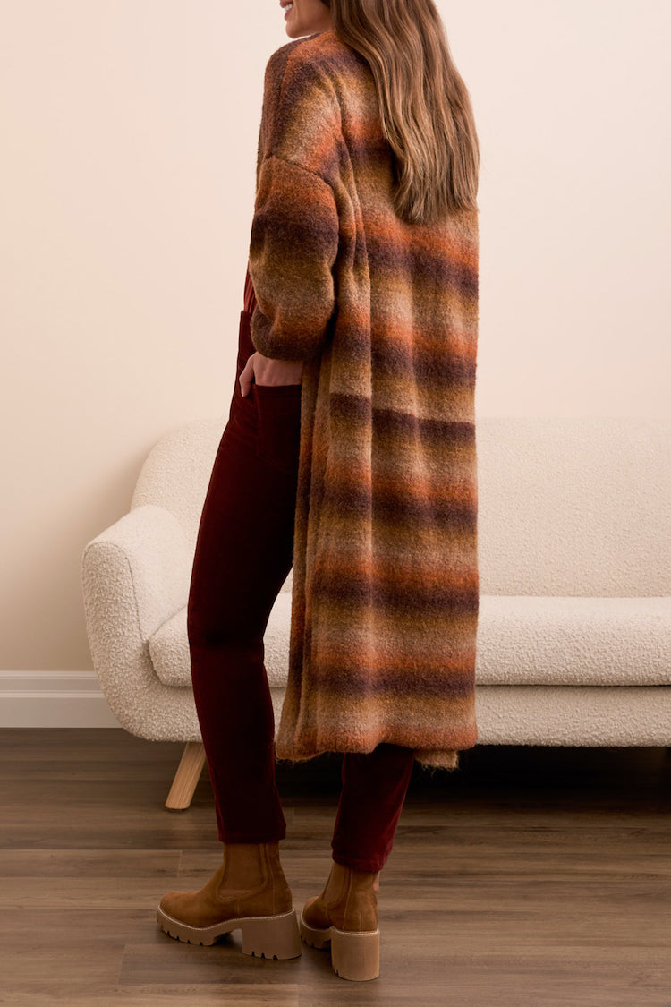 Long Puff Sleeve Cardigan