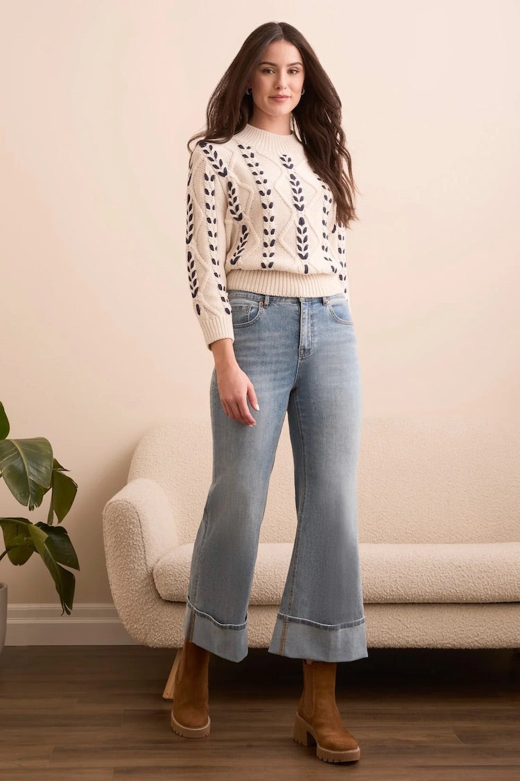 Brooke Cuffed Palazzo Jeans