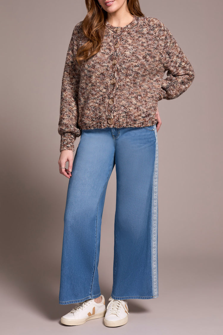 Button Front Raglan Sleeve Cardigan