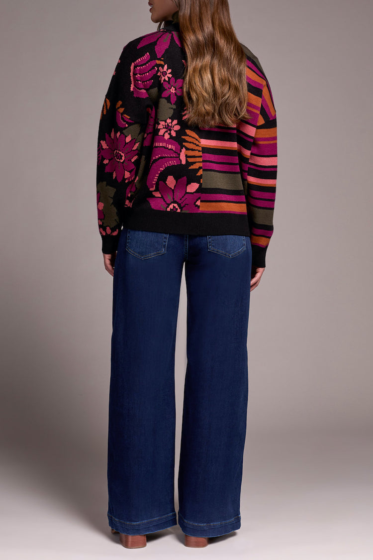 Button Front Multi Print Cardigan