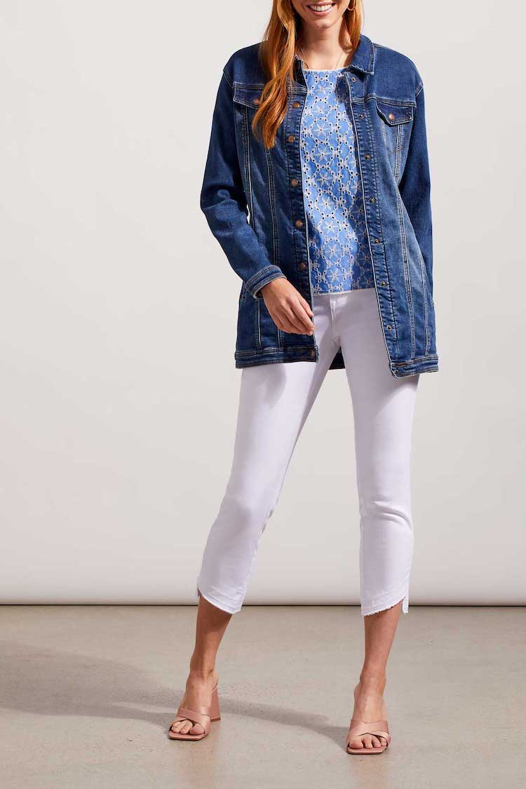 Comfort Stretch Denim Jacket with Snaps