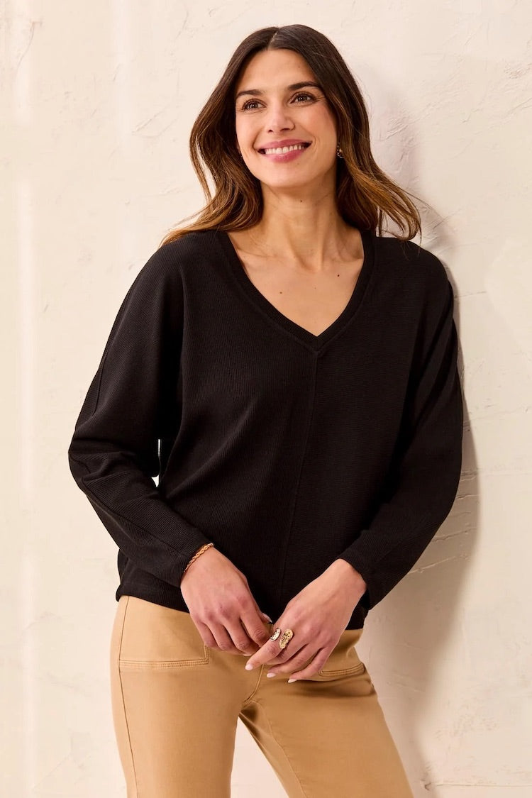 Tribal Ottoman V-Neck Long Sleeve Top
