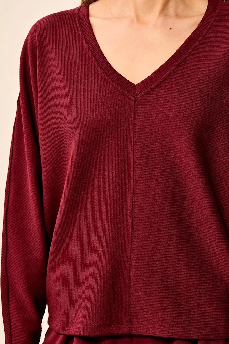 Tribal Ottoman V-Neck Long Sleeve Top