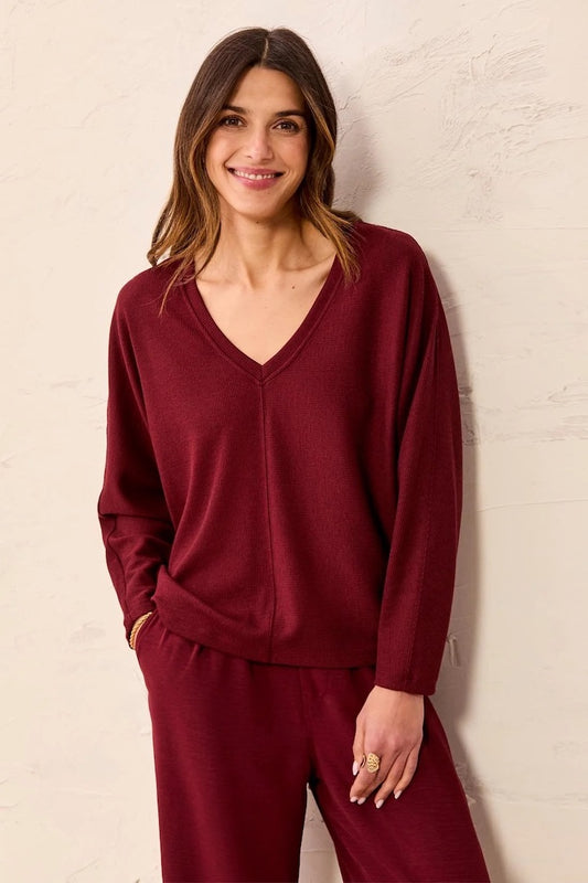 Tribal Ottoman V-Neck Long Sleeve Top