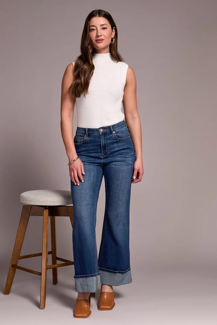 Brooke Cuffed Palazzo Jeans