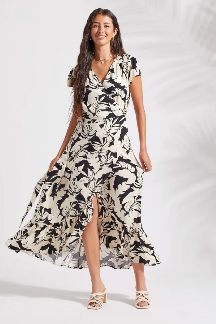 Printed Maxi Dress With Short Sleeves