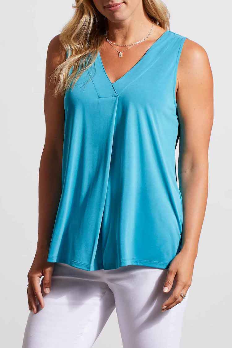 V-Neck Top with Pleat