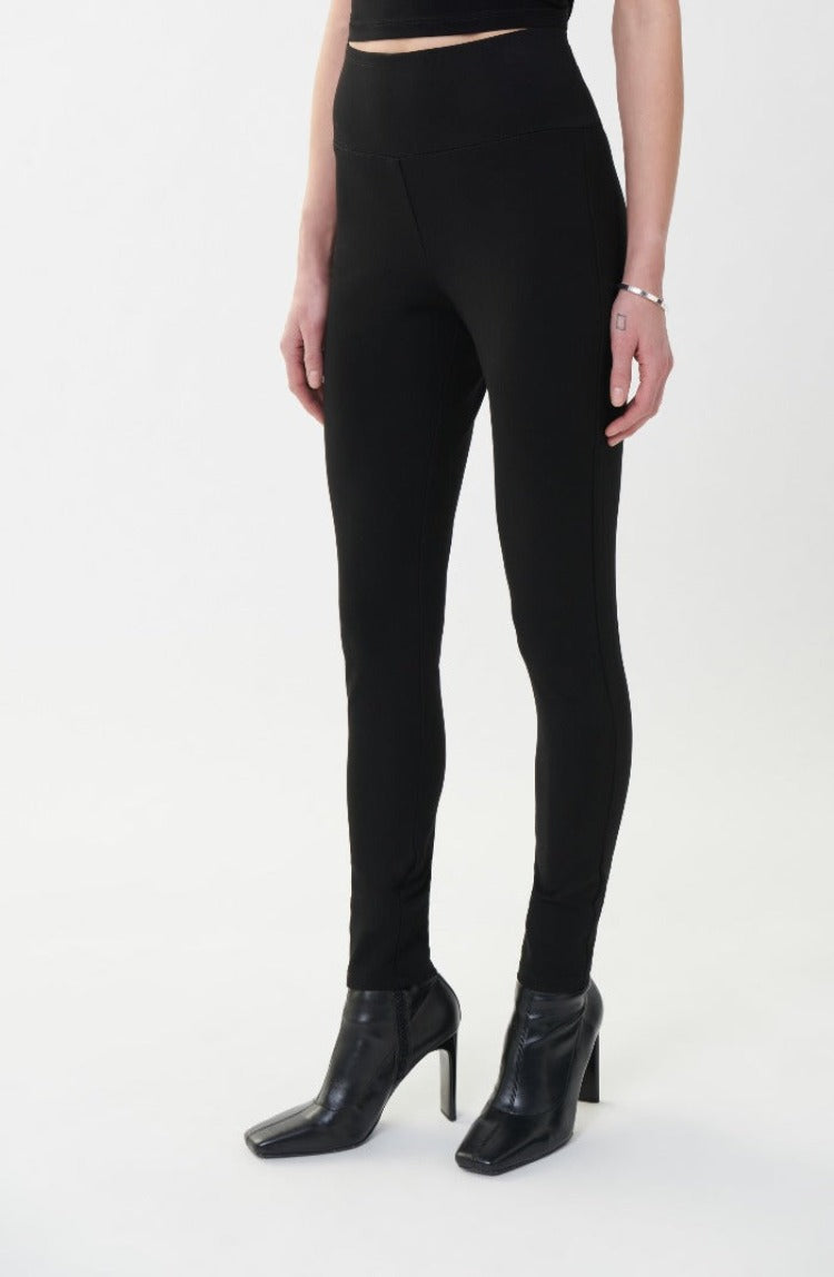 ﻿These high waisted Joseph Ribkoff Dress Leggings are thick enough to wear on their own or as a layering piece. Feel confident when you pair them with a fabulous tunic or a blouse. 