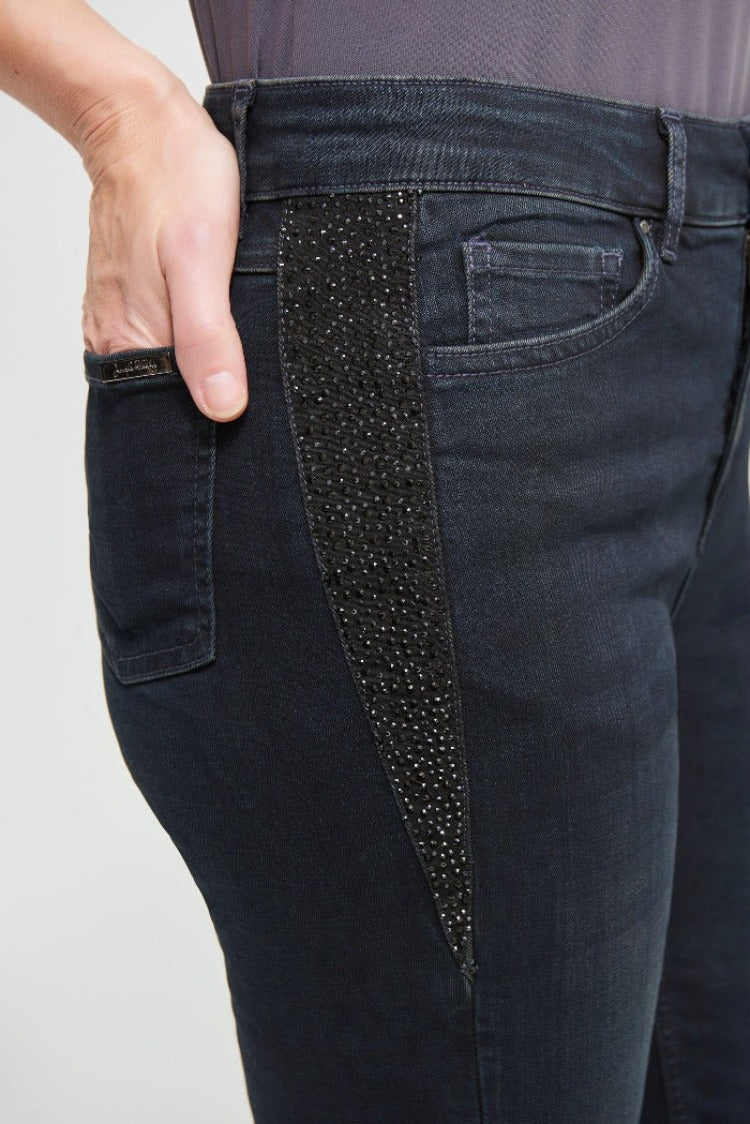 Joseph Ribkoff Beaded Frayed Jeans Style: 213987