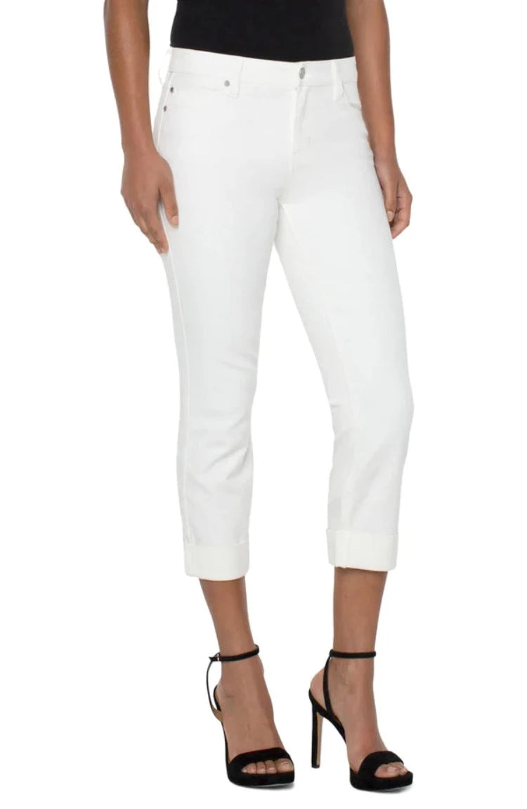 Liverpool Charlie Crop Wide Rolled Cuff Jean  Style: LM2150Q31  This fabulous mid-rise crop showcasing a wide cuff detail from The Love by Liverpool Collection.  A must have style that pairs perfectly with that shoe you love! 