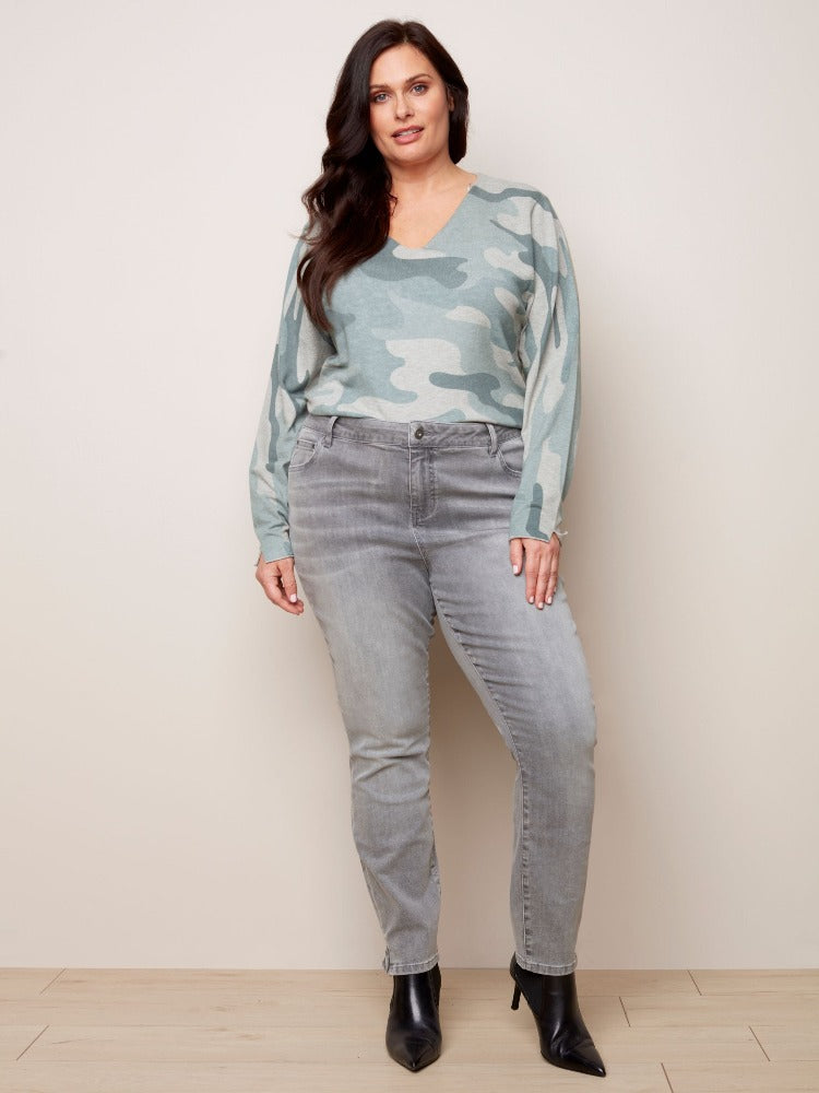 Jeans are a must-have anytime of the year!  These Charlie B Plus Jean With Side Zip Cuff feature a cute side zipper at the hem, five practical pockets and a whole lot of charm.  Ideal to display your style for the season with colourful sweaters, shirts or jackets.