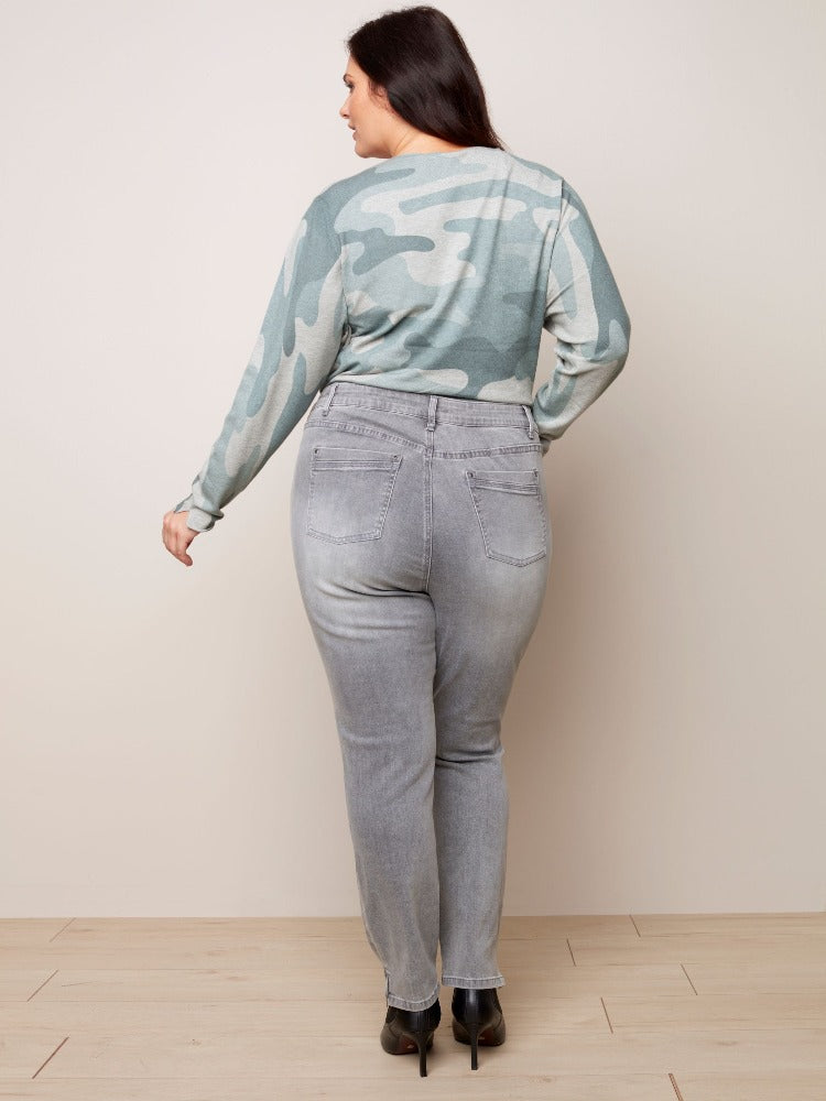 Jeans are a must-have anytime of the year!  These Charlie B Plus Jean With Side Zip Cuff feature a cute side zipper at the hem, five practical pockets and a whole lot of charm.  Ideal to display your style for the season with colourful sweaters, shirts or jackets.