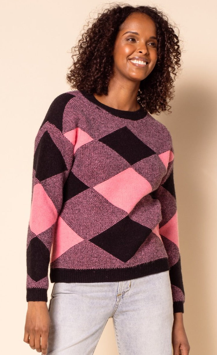 Pink Martini Checkers Sweater
